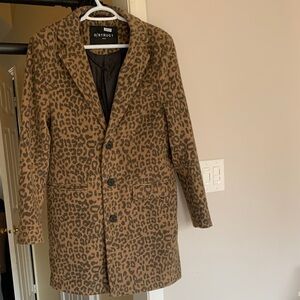 Women's Leopard Print Trench Coat - Brown